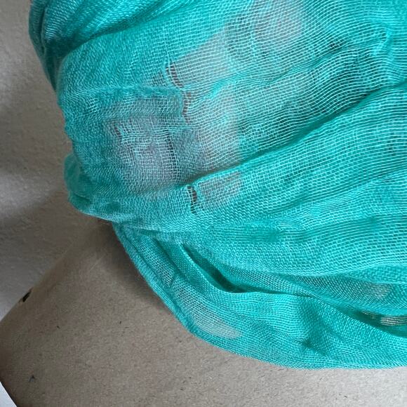 Teal Green Poly Scarf - Picture 3 of 8